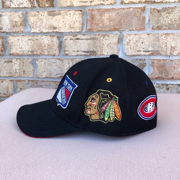 Zephyr Authen Vintage NHL “Original Six” Black Embroidered Hat Cap Size 7 - Picture 7 of 14
